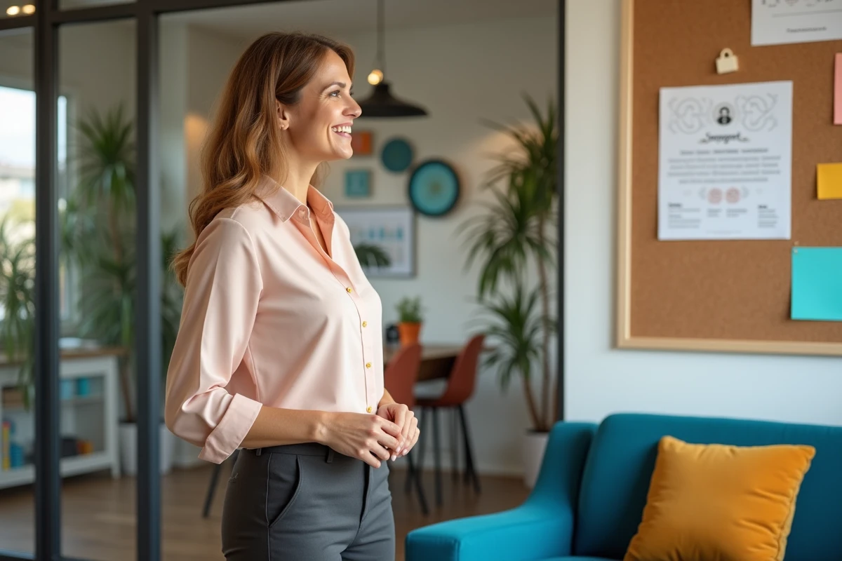 Femme affichant une infographie sur la sécurité des mots de passe